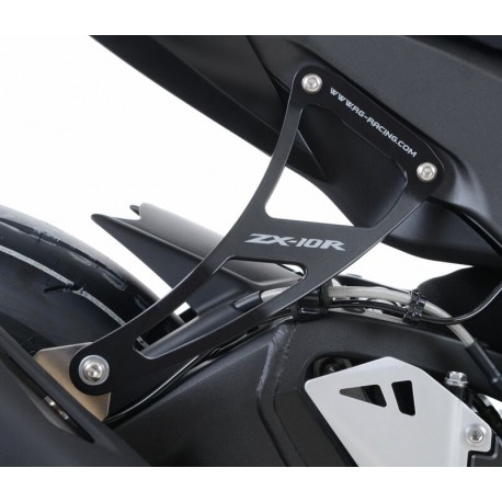 Patte de fixation d'échappement R&G RACING Kawasaki ZX10R NOIR 2011-2016 avec cache-orifice gauche