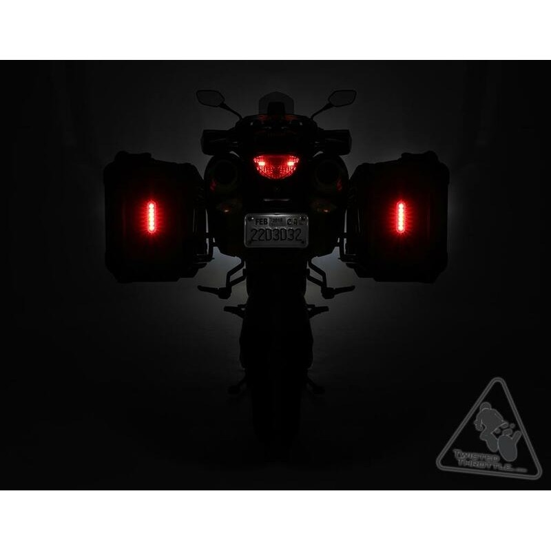 Kit Feux Stop Moto LED Montage Vertical – Pour Double Bagger, Clignotants Intégrés, Verre Fumé