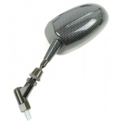 Rétroviseur moto universel V PARTS Carbone F1 Ovale règlable M10x125