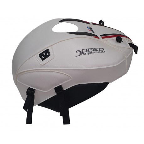 Tapis de reservoir BAGSTER TRIUMPH 1050 SPEED TRIPLE S + R 2016-2020 BLANC/DÉCO NOIR/ROUGE