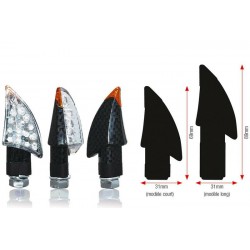 Clignotants moto universel Blade à Led look carbone