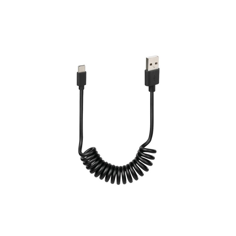 Câble spirale USB vers USB Type C 1mètre