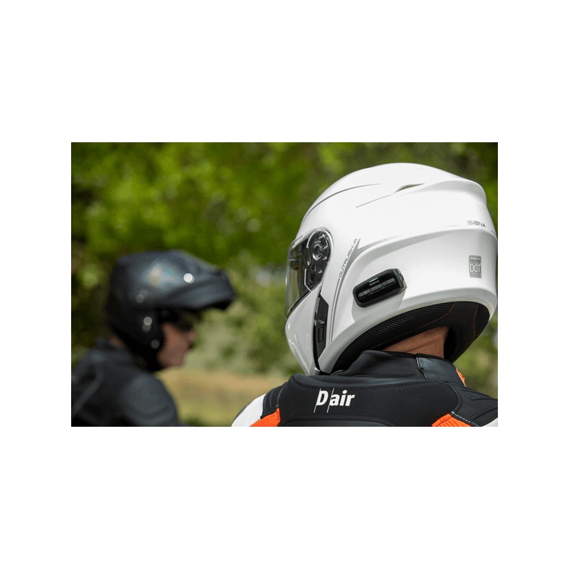 Casque Moto Modulable Sena Outrush Blanc Double Homologation