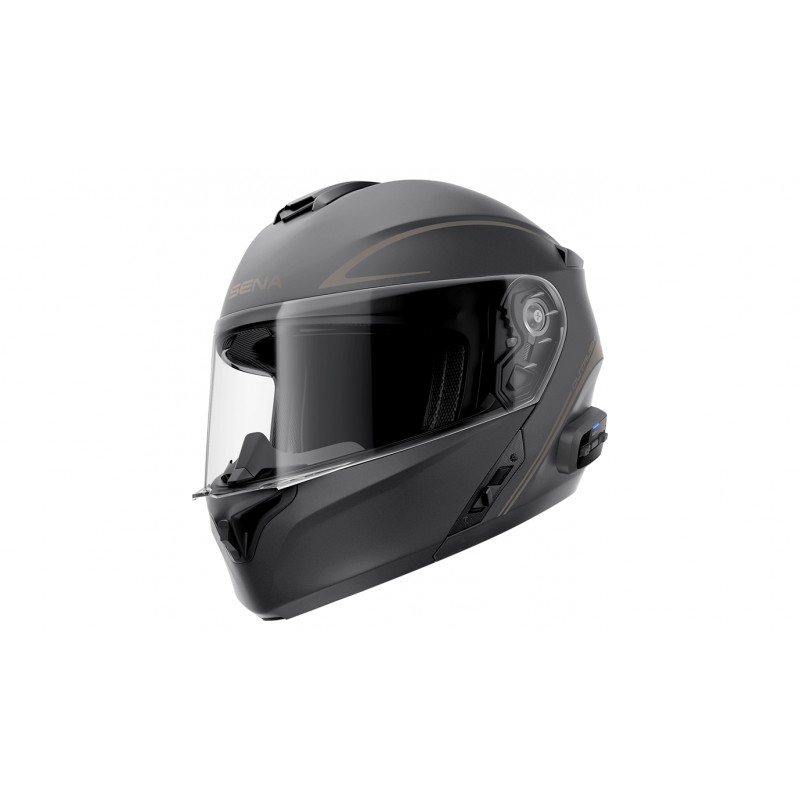 Casque de moto modulaire Sena Outrush Matt Black Double