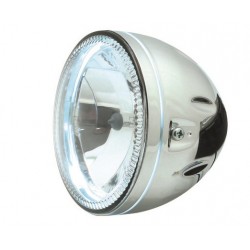 Feux avant moto 146mm H4 avec contour à leds fixation latérale