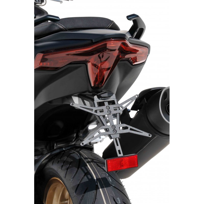 Support Plaque D'immatriculation Pour Yamaha TMAX 530 (2017-2019) Et TMAX 560 (2020-2021) - Métal Noir