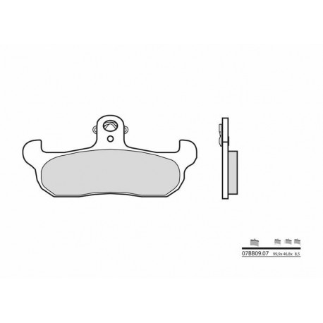 Plaquettes de frein Moto Carbone Céramique BREMBO 07BB0907