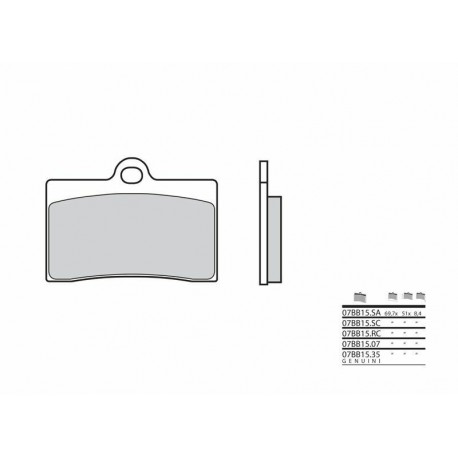 Plaquettes de frein Route métal fritté BREMBO 07BB15SA