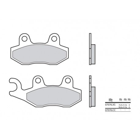 Plaquettes de frein moto BREMBO 07076CC organique