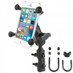 Pack complet RAM MOUNTS X-Grip® bras court fixation en U sur guidon ou réservoir de frein / embrayage moto smartphones S/M