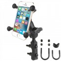 Pack complet RAM MOUNTS X-Grip® bras court fixation en U sur guidon ou réservoir de frein / embrayage moto smartphones S/M