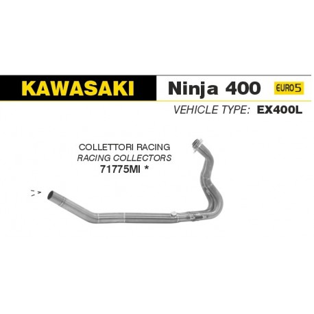 Collecteur d'Echappement ARROW KAWASAKI 400 NINJA Z400 Z500