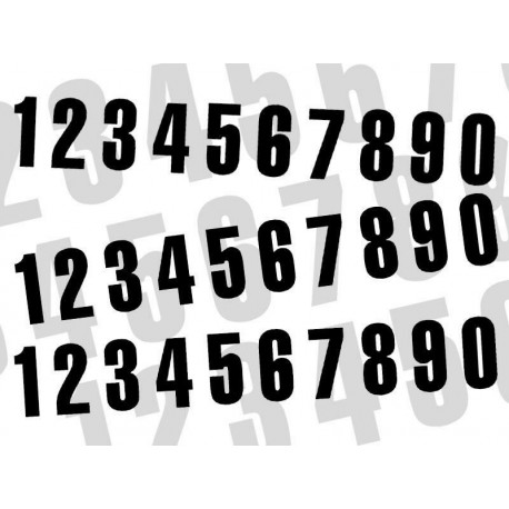 Kit numéros de course moto mx BLACKBIRD 0 à 9 160x75mm