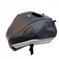 Tapis de reservoir BAGSTER HONDA CBR500R Noir mat grainé / déco acier / argent et gris clair