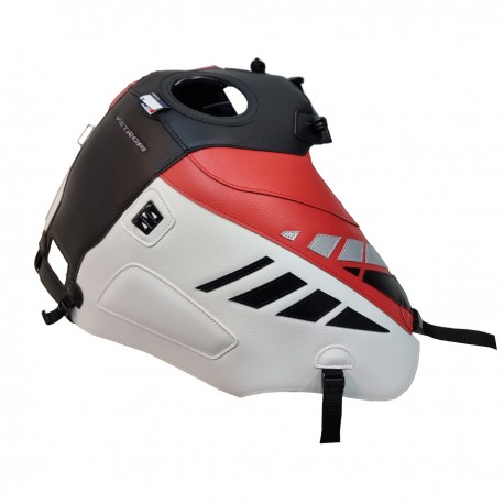 Tapis de reservoir BAGSTER SUZUKI DL 1050 V-STROM 2020-2023 Noir Mat Grainé / Persico / Blanc / Déco Argent / Noir