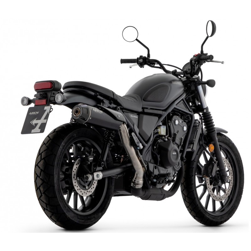 Silencieux échappement Droit Pour Honda Shadow VT 125 C - Noir - Longueur 430 Mm, Diamètre 80 Mm