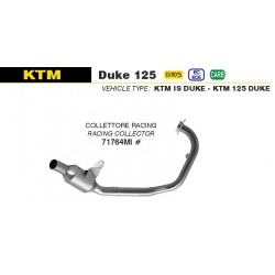 collecteur racing avec raccord central racing d'Echappement ARROW KTM 125 DUKE 2021-2023