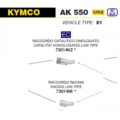 Raccord arrow pour collecteur ARROW URBAN KYMCO AK 550 2017-2020