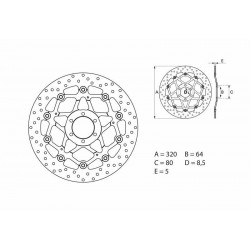Disque de frein avant BREMBO oro rond flottant 78B40870