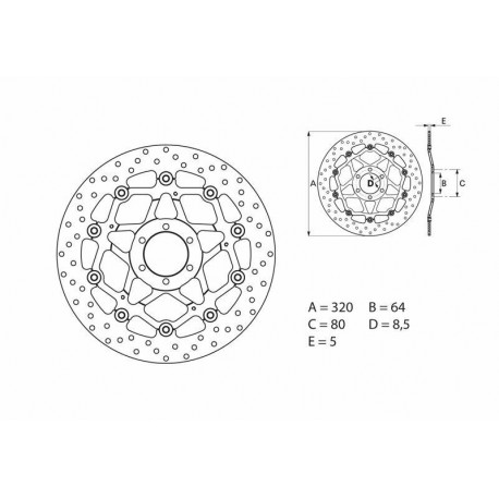 Disque de frein avant BREMBO oro rond flottant 78B40870