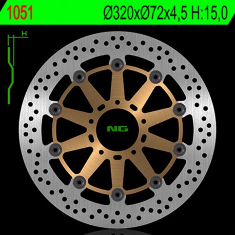 Disques de frein NG 1051 Rond Semi-Flottant