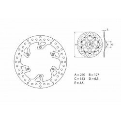 Disque de frein moto brembo 68B407B8