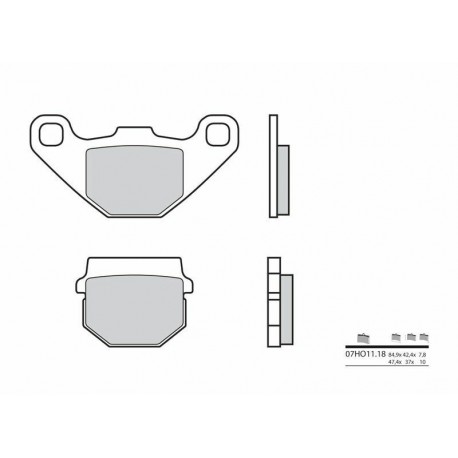 Plaquettes De Frein moto organique Brembo 07HO1118