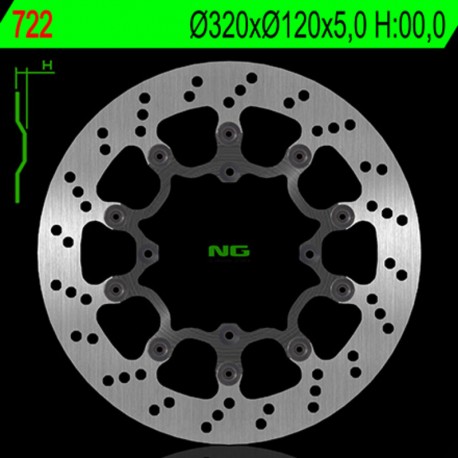 Disque de frein moto NG 722 HUSQVARNA NOX 570 SM 610 SMR 45 SMR 510 SMR 610 SMR 630 SHERCO SM 4.5 SM 5.1