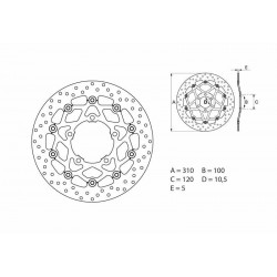 Disque de frein BREMBO Oro rond flottant 78B40864