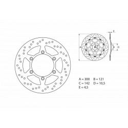 Disque de frein moto brembo 68B407D5