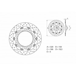 Disque de frein BREMBO ORO 78B40872 ROND FLOTTANT