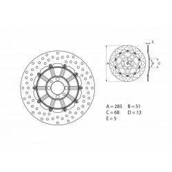 Disque de frein BREMBO ORO 68B407D3 ROND FIXE