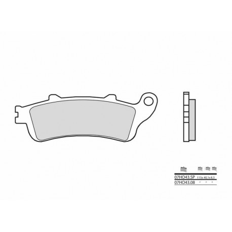 Plaquettes de frein moto route métal fritté BREMBO 07HO43SP