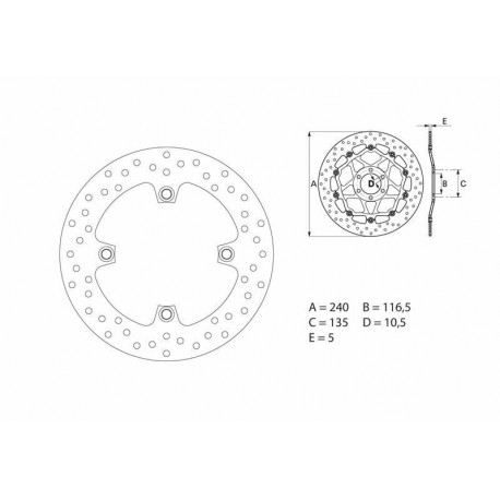 Disque de frein BREMBO Oro fixe 68B40783 HONDA CBF 500 CBF 600 CB 600 HORNET CBF 1000