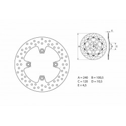 Disque de frein arriere BREMBO Oro 68B40779