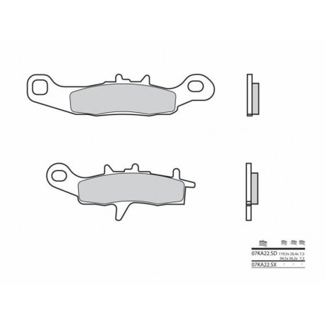 Plaquettes De Frein moto métal fritté Brembo 07KA22SD