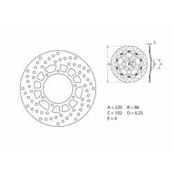 Disque de frein moto brembo 68B40742