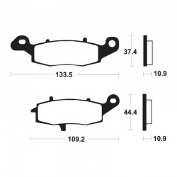 Plaquettes de frein Performance métal fritté TECNIUM MR386