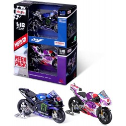 Miniature moto YAMAHA YZF-R M1 et DUCATI DESMOSEDICI PRAMAC moto GP QUARTARARO