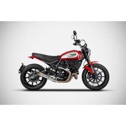 Echappement Zard Zuma Logo et embout Inox Noir Ducati 800 SCRAMBLER 2021-2023