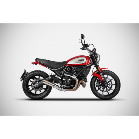Echappement Zard Zuma Logo et embout Inox Satiné Ducati 800 SCRAMBLER 2021