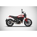 Echappement Zard Zuma Logo et embout Inox Satiné Ducati 800 SCRAMBLER 2021