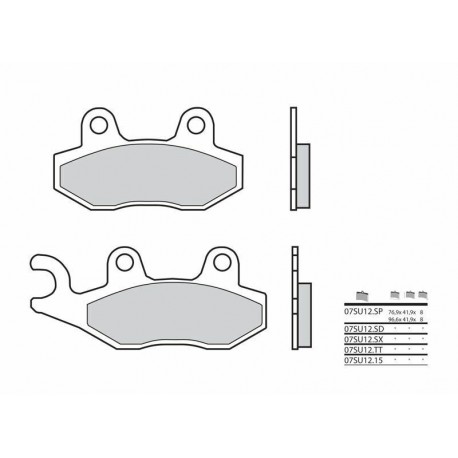 Plaquettes de frein moto BREMBO 07SU12SP métal fritté