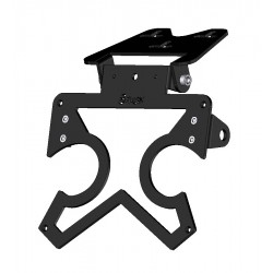 Support de plaque Universel alu noir + support clignotant