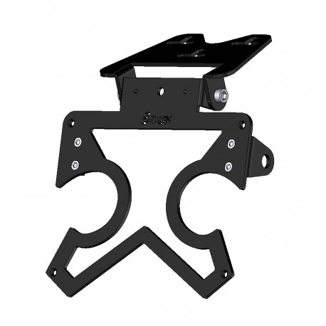 Support de plaque Universel alu noir + support clignotant