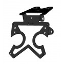 Support de plaque Universel alu noir + support clignotant