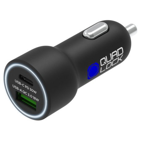 Chargeur allume-cigare QUAD LOCK double USB (C+A) 48W