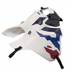 Tapis de reservoir BAGSTER HONDA CRF 1100 AFRICA TWIN SPORT 2020-2024 NOIR MAT GRAINÉ / BLANC / DÉCO BLEU FONCÉ / GITANE / ROUGE