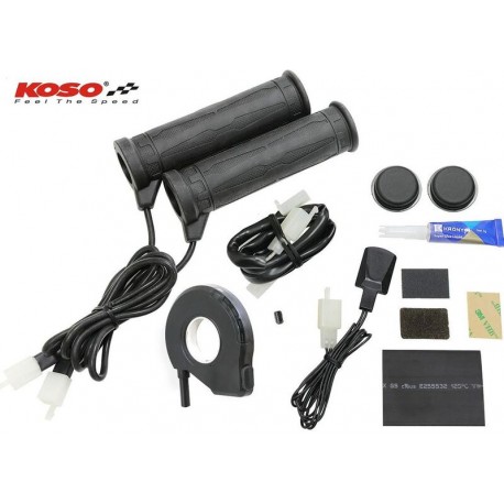 Poignées chauffantes moto KOSO Standard avec pouce chauffant