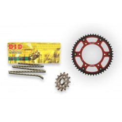Kit Chaine DID moto Bi matière rouge GAS-GAS 300 EC 2021-2024